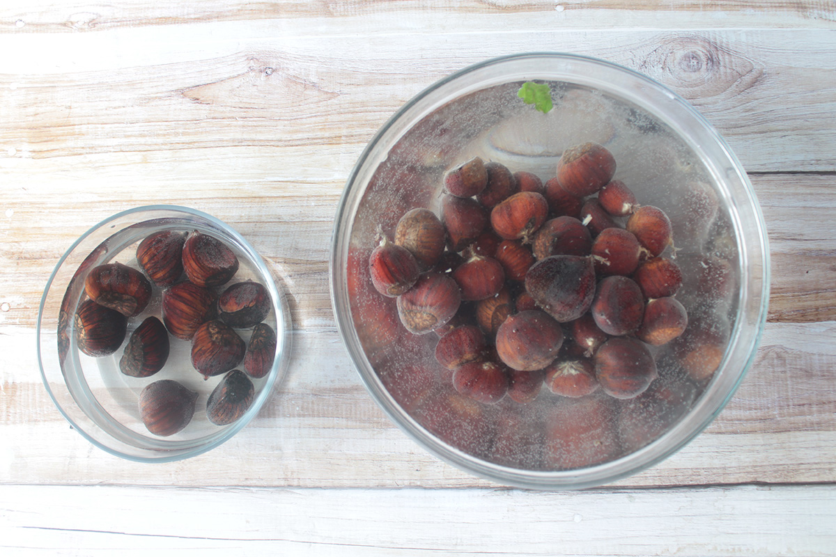 Castagne in ammollo
